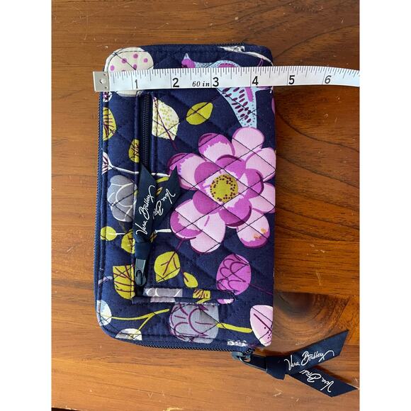 NWOT Vera Bradley Floral Nightingale Zip Around Wallet Purple Pink Green - Picture 7 of 7